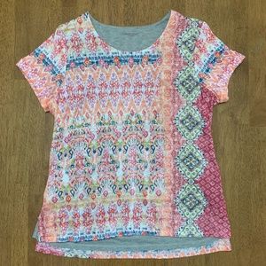 Women's Large Coldwater Creek Summer Days Burnout Tee